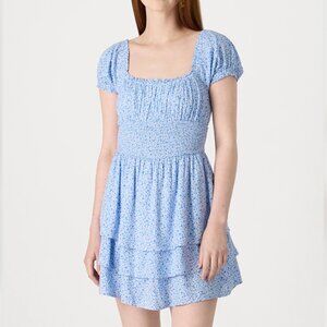 Hollister Blue Flower Print Romper Dress Skort